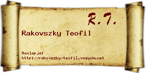 Rakovszky Teofil névjegykártya